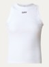 Ribgebreide tanktop met logoborduring - Gebroken wit