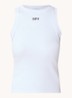 Ribgebreide tanktop met logoborduring - Wit