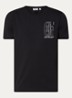 T-shirt met logo- en backprint - Zwart