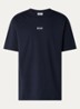 Block T-shirt van katoen met logo - Donkerblauw