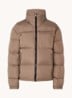 Puffer jack met donsvulling en opbergbare capuchon - Taupe