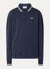 Sweater met polokraag en logoborduring - Donkerblauw