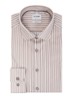 Level 5 slim fit strijkvrij overhemd met streepprint - Beige