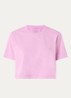 Train cropped trainings T-shirt met logo- en backprint - Roze