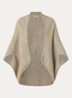 Amaryllis ribgebreide cape - Donkerbeige