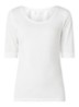 Daily basic T-shirt van katoen met ronde hals - Ivoor