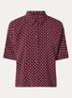 Farise blouse met stippenprint - Kersenrood