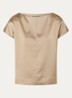 Festiva top van satijn met siernaad - Taupe