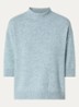 Fijngebreide pullover in wolblend - Staalblauw
