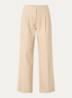 Maiga French high waist straight fit pantalon in linnenblend met steekzakken - Zand