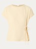 Sifem top van jersey met strikdetail - Lichtgeel