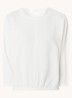 Suzzina top van jersey met ribstructuur - Gebroken wit