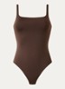 Stringbody met ronde hals - Donkerbruin
