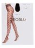 Stylish panty met bloemenprint in 30 denier - Zwart