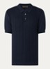 Barto regular fit polo met ingebreid patroon - Donkerblauw