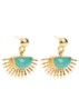 Sunrise Aqua Chalcedony Drop Stud oorstekers verguld - Groen