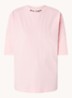 Oversized T-shirt met logo- en backprint - Roze