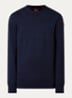 Braw fijngebreide pullover met logo - Donkerblauw