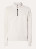 Broad sweater met halve rits en logo - Beige