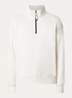 Broad sweater met halve rits - Creme