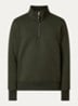 Broad sweater met halve rits - Legergroen