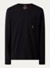 Caspian longsleeve met borstzak en logo - Zwart