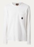 Caspian longsleeve met borstzak en logo - Gebroken wit