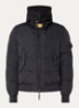 Wilmont puffer jack met capuchon en logoborduring - Zwart