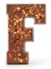Chocoladeletter Melk met noten 185 gram - A t/m Z - F