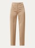 Mid waist wide fit pantalon van satijn - Camel