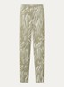 Mid waist wide fit pantalon van satijn - Lindegroen