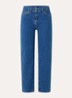 Regular high waist cropped slim fit jeans met medium wassing - Indigo