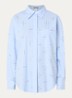 Secolo blouse met ruitdessin en strass - Lichtblauw