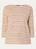 Top met boothals en streepprint - Camel