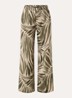 Utilita high waist wide fit broek van satijn met print - Legergroen