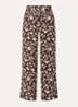 Utilita high waist wide fit broek van satijn met print - Bruin