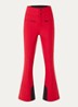 Aurora high waist flared fit skibroek met ritszakken - Rood
