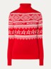 Holiday grofgebreide trui van merino wol met ingebreid patroon  - Rood