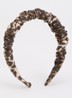 Smocked haarband met print - Bruin