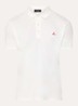 Mezzola regular fit polo in zijdeblend met logoborduring - Gebroken wit