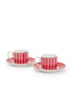 Love Birds espressokopje en schotel 25 cl set van 2 - Rood