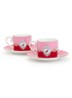 Love Birds espressokopje en schotel 25 cl set van 2 - Roze