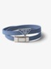 Armband van leer met logo - Donkerblauw
