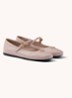Ballerina van leer met logo - Oudroze
