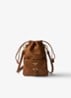 Crossbodytas van lamsleer - Bruin