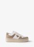 Downtown Bold sneaker van lamsleer met sùede details - Beige