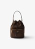 Duet Re-Nylon handtas met leren details - Donkerbruin
