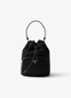 Duet Re-Nylon handtas met leren details - Diepzwart