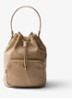 Duet Re-Nylon handtas met leren details - Lichtbruin