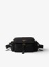 Explore Re-Nylon Medium schoudertas met leren details - Diepzwart